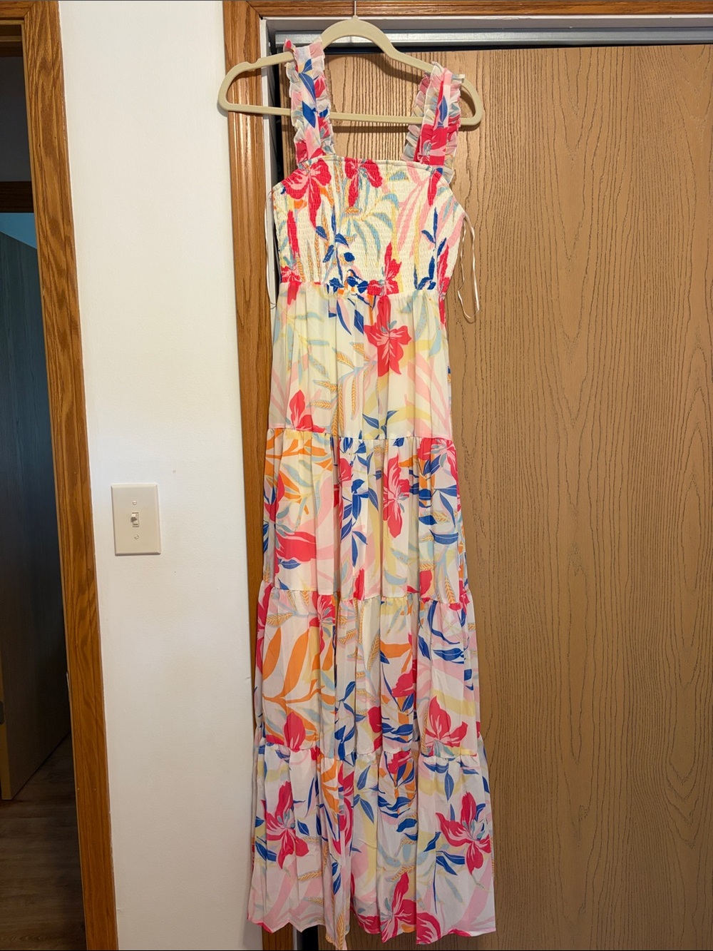 Flying Tomato Multicolor Floral Tiered Maxi Dress